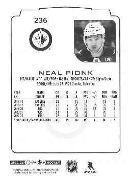 2022-23 O-Pee-Chee #236 Neal Pionk Back
