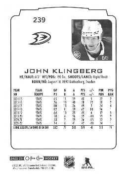 2022-23 O-Pee-Chee #239 John Klingberg Back