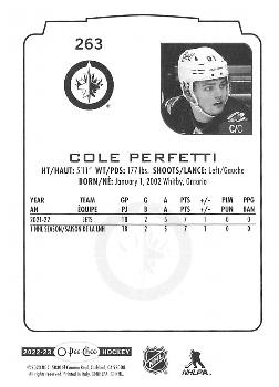 2022-23 O-Pee-Chee #263 Cole Perfetti Back