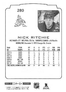 2022-23 O-Pee-Chee #280 Nick Ritchie Back