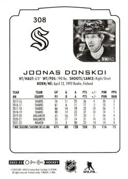 2022-23 O-Pee-Chee #308 Joonas Donskoi Back