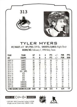 2022-23 O-Pee-Chee #313 Tyler Myers Back