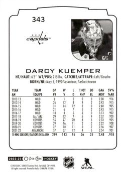 2022-23 O-Pee-Chee #343 Darcy Kuemper Back