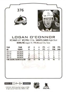 2022-23 O-Pee-Chee #376 Logan O'Connor Back