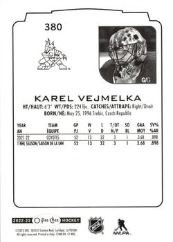 2022-23 O-Pee-Chee #380 Karel Vejmelka Back