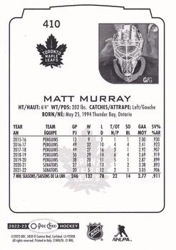 2022-23 O-Pee-Chee #410 Matt Murray Back