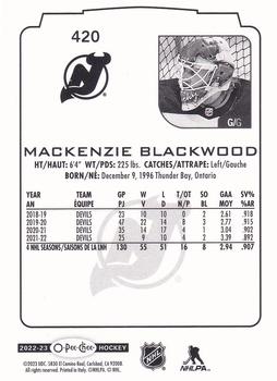 2022-23 O-Pee-Chee #420 Mackenzie Blackwood Back