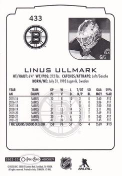 2022-23 O-Pee-Chee #433 Linus Ullmark Back