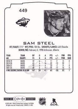 2022-23 O-Pee-Chee #449 Sam Steel Back