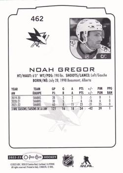 2022-23 O-Pee-Chee #462 Noah Gregor Back