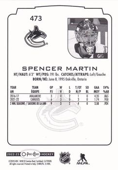 2022-23 O-Pee-Chee #473 Spencer Martin Back