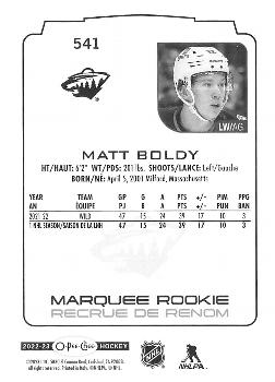 2022-23 O-Pee-Chee #541 Matt Boldy Back