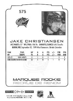 2022-23 O-Pee-Chee #575 Jake Christiansen Back