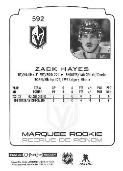 2022-23 O-Pee-Chee #592 Zack Hayes Back