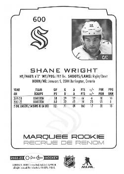 2022-23 O-Pee-Chee #600 Shane Wright Back
