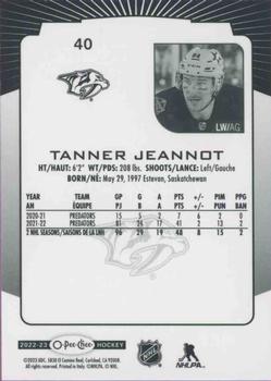 2022-23 O-Pee-Chee #40 Tanner Jeannot Back