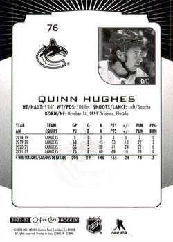 2022-23 O-Pee-Chee #76 Quinn Hughes Back
