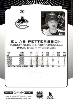 2022-23 O-Pee-Chee #20 Elias Pettersson Back