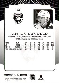 2022-23 O-Pee-Chee #13 Anton Lundell Back