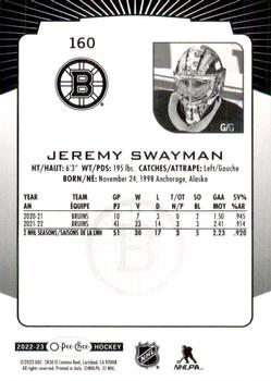 2022-23 O-Pee-Chee #160 Jeremy Swayman Back