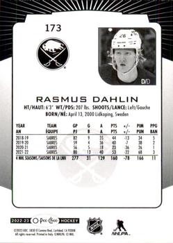 2022-23 O-Pee-Chee #173 Rasmus Dahlin Back