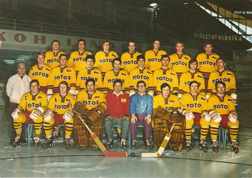 1972-73 Czechoslovak First Ice Hockey League Team Postcards #NNO Motor České Budějovice Front