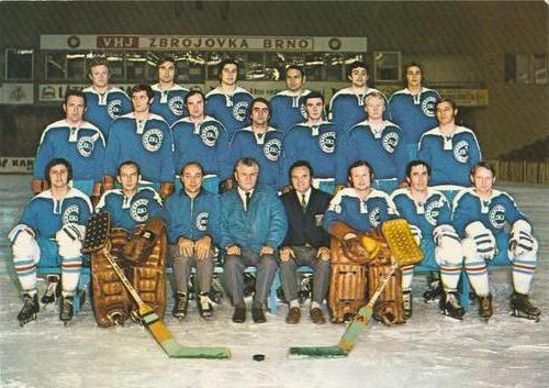 1972-73 Czechoslovak First Ice Hockey League Team Postcards #NNO ZKL Brno Front