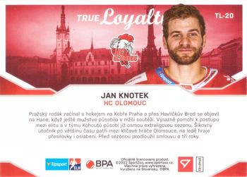 2021-22 SportZoo Tipsport ELH - True Loyalty #TL-20 Jan Knotek Back