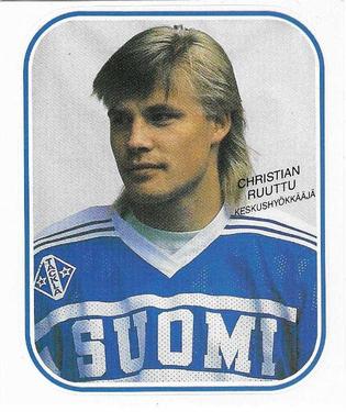 1989-90 Pelimiehen Passi (Finnish) Stickers #NNO Christian Ruuttu Front