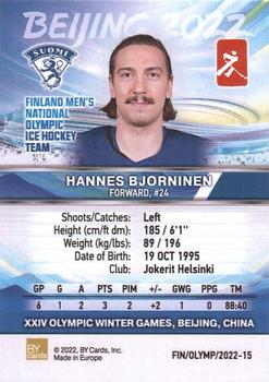 2022 BY Cards Beijing Olympics (Unlicensed) #FIN/OLYMP/2022-15 Hannes Bjorninen Back