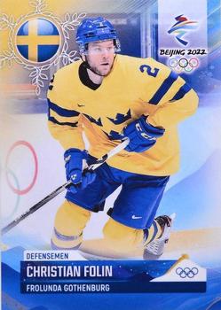 2022 BY Cards Beijing Olympics (Unlicensed) #SWE/OLYMP/2022-03 Christian Folin Front