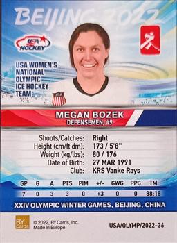 2022 BY Cards Beijing Olympics (Unlicensed) #USA/OLYMP/2022-36 Megan Bozek Back