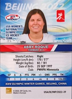 2022 BY Cards Beijing Olympics (Unlicensed) #USA/OLYMP/2022-39 Abby Roque Back