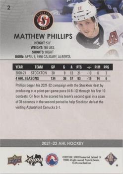 2021-22 Upper Deck AHL - Blue #2 Matthew Phillips Back