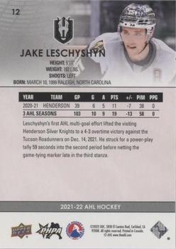 2021-22 Upper Deck AHL - Blue #12 Jake Leschyshyn Back