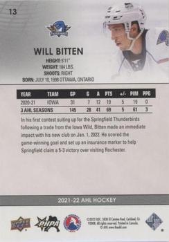 2021-22 Upper Deck AHL - Blue #13 William Bitten Back