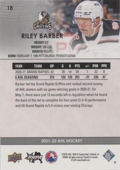 2021-22 Upper Deck AHL - Blue #18 Riley Barber Back