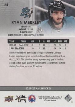 2021-22 Upper Deck AHL - Blue #24 Ryan Merkley Back
