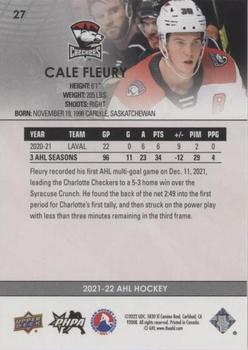 2021-22 Upper Deck AHL - Blue #27 Cale Fleury Back