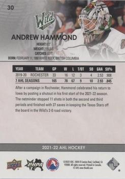 2021-22 Upper Deck AHL - Blue #30 Andrew Hammond Back
