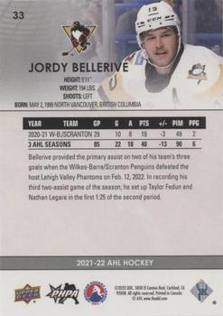 2021-22 Upper Deck AHL - Blue #33 Jordy Bellerive Back