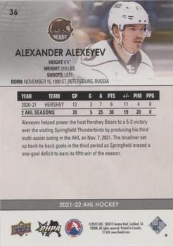 2021-22 Upper Deck AHL - Blue #36 Alexander Alexeyev Back