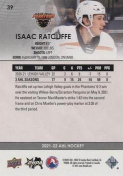 2021-22 Upper Deck AHL - Blue #39 Isaac Ratcliffe Back