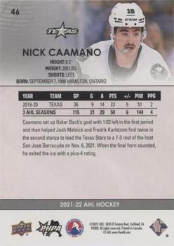 2021-22 Upper Deck AHL - Blue #46 Nick Caamano Back