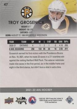 2021-22 Upper Deck AHL - Blue #47 Troy Grosenick Back
