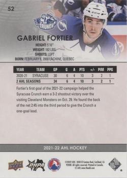 2021-22 Upper Deck AHL - Blue #52 Gabriel Fortier Back