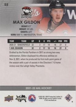 2021-22 Upper Deck AHL - Blue #55 Max Gildon Back
