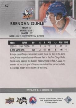 2021-22 Upper Deck AHL - Blue #57 Brendan Guhle Back
