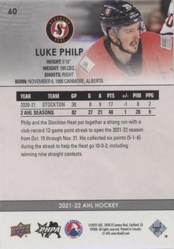 2021-22 Upper Deck AHL - Blue #60 Luke Philp Back