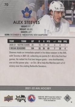 2021-22 Upper Deck AHL - Blue #70 Alex Steeves Back